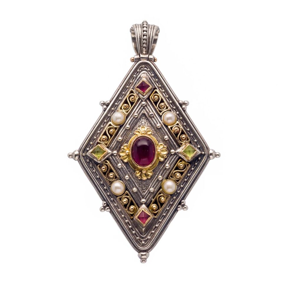 Byzantine pendant in 18K Gold and Sterling Silver