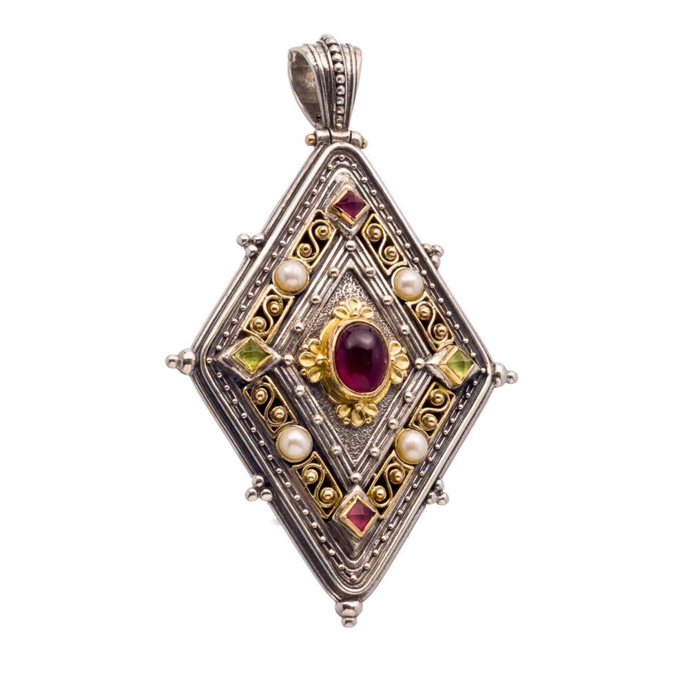Byzantine pendant in 18K Gold and Sterling Silver