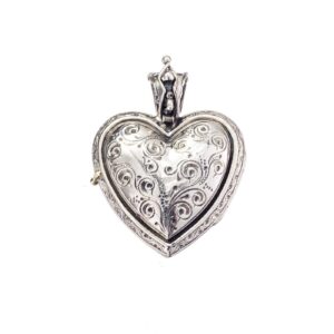 Heart locket pendant in Sterling Silver - Image 3