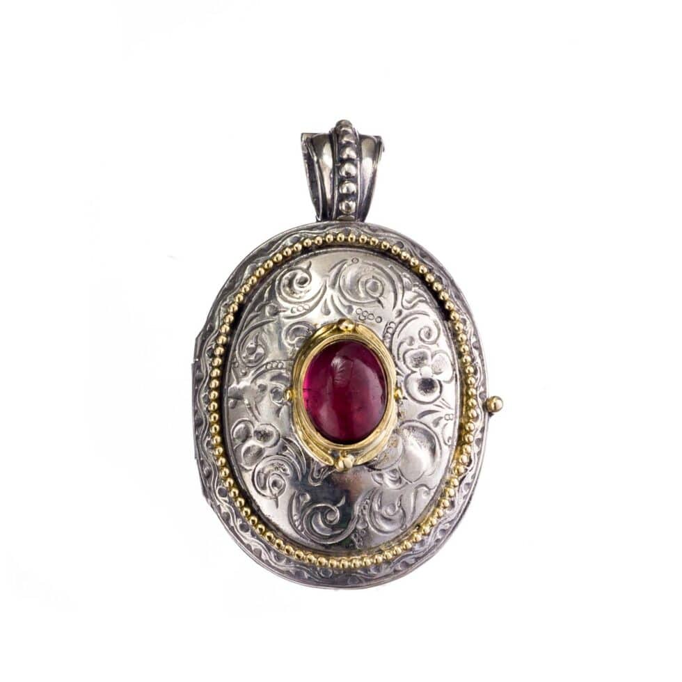 Locket pendant in 18K Gold and Sterling Silver