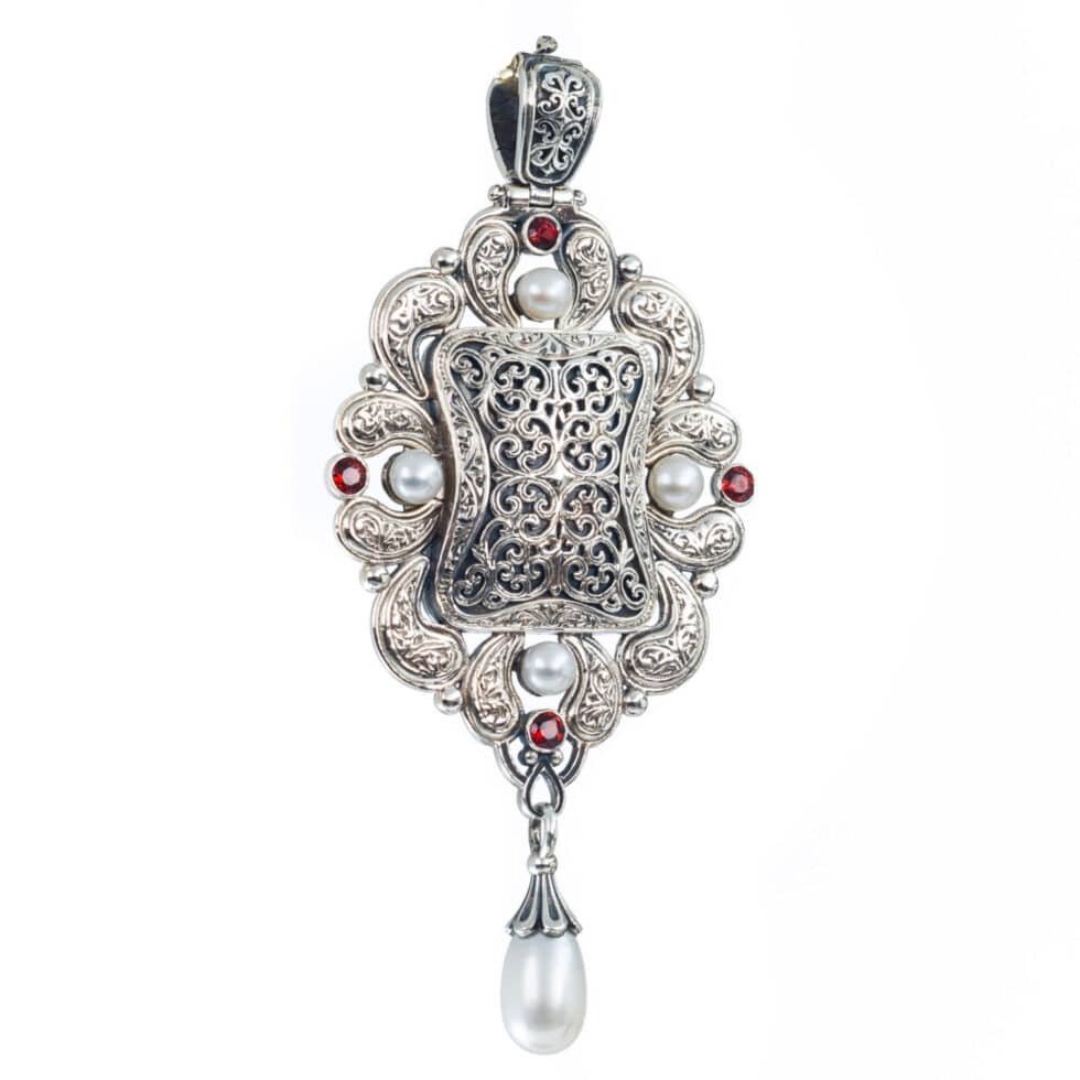 Mediterranean pendant, secret locket in Sterling Silver
