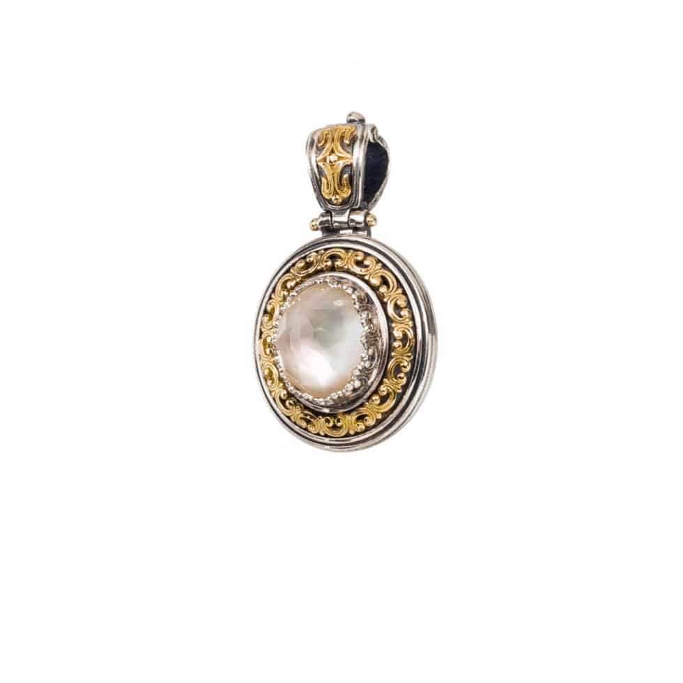 Iris pendant in 18K Gold and Sterling Silver