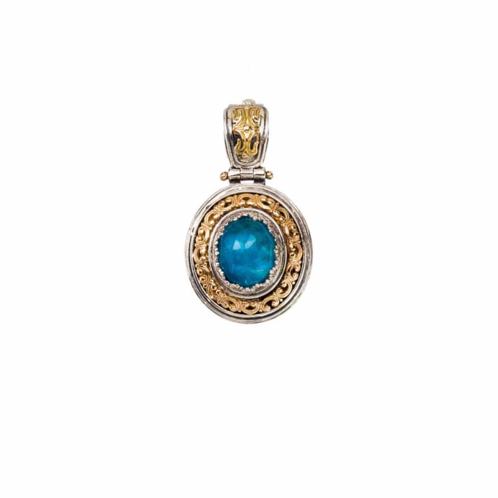 Iris pendant in 18K Gold and Sterling Silver