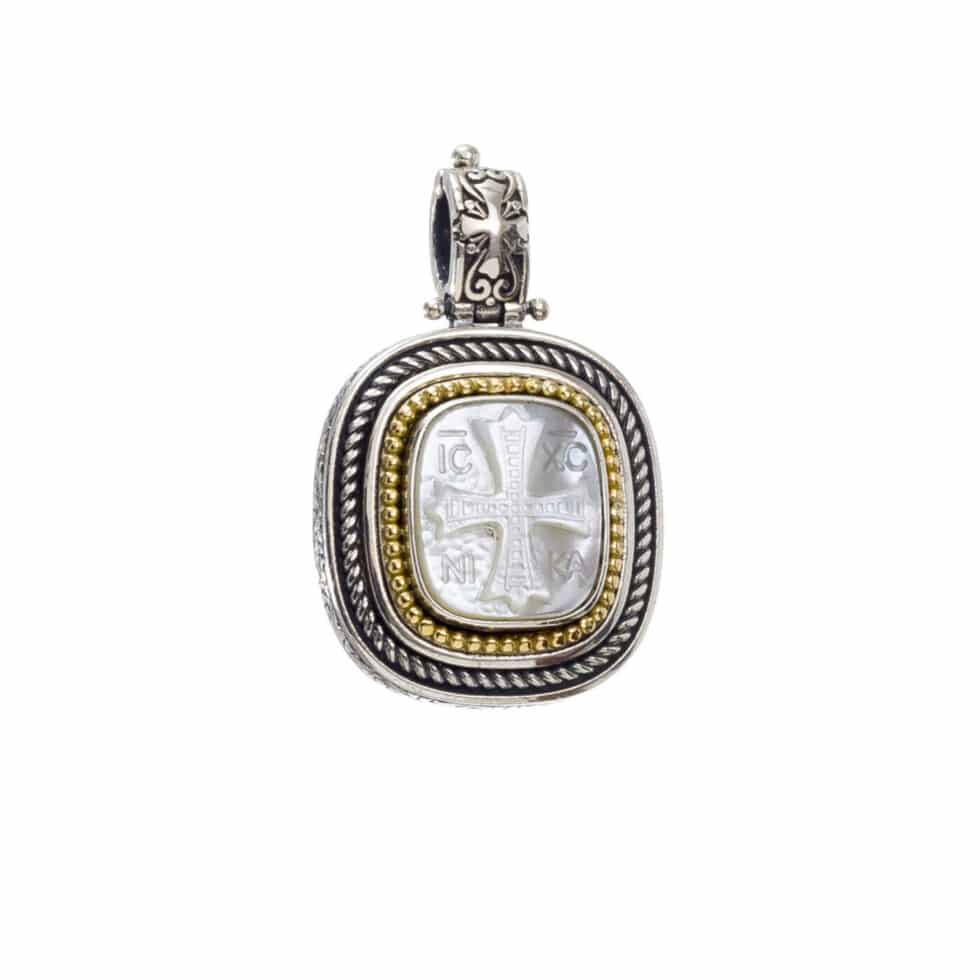 Signet pendant in 18K Gold and Sterling Silver