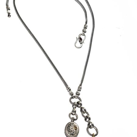 Garden Shadows Charm necklace in 18K Gold and Sterling Silver with rubies - Image 2