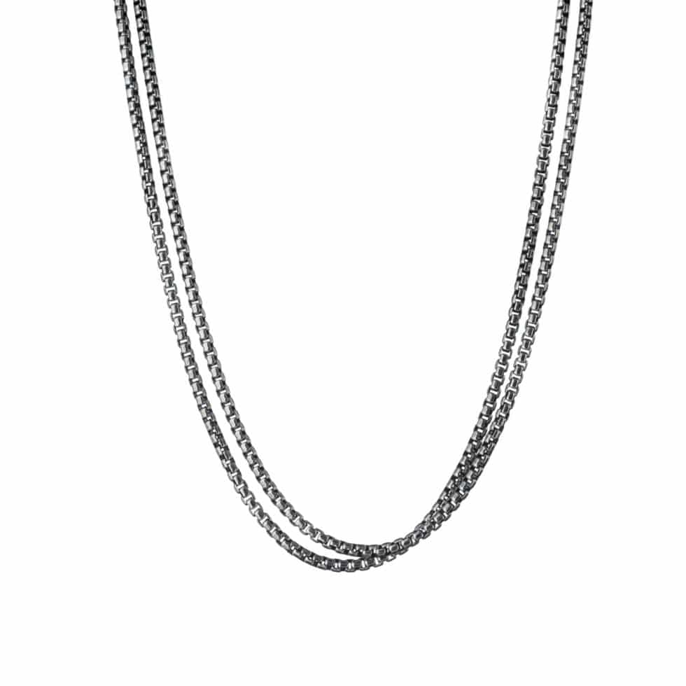 Box double chain in sterling silver 2.7mm