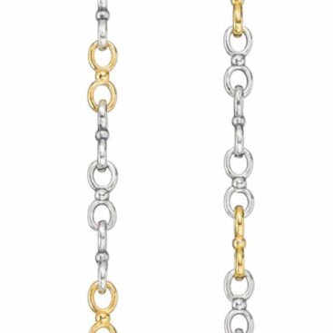 Double Loop Chain in Sterling Silver with Gold Plated Parts - Image 2