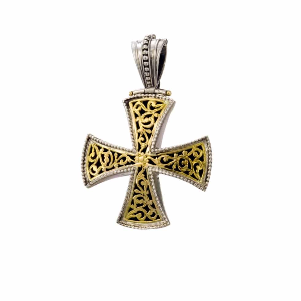 Patmos cross in 18K Gold and Sterling Silver