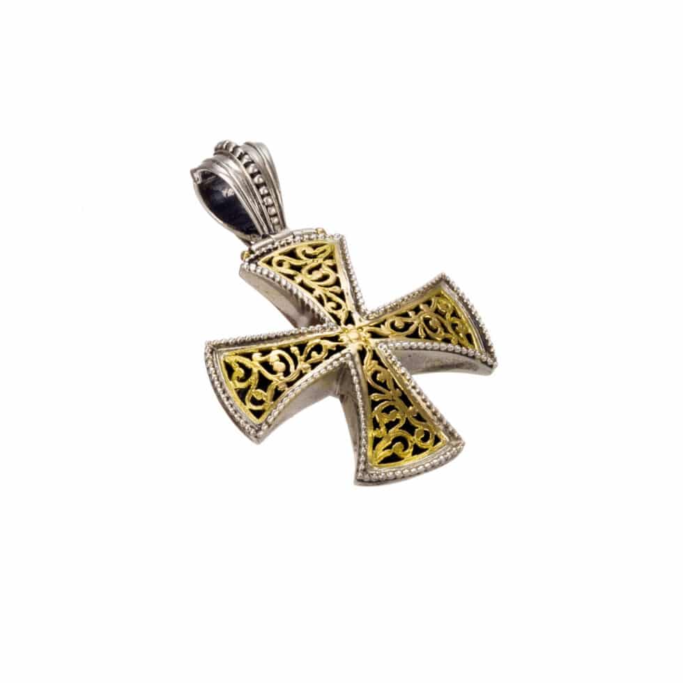 Patmos cross in 18K Gold and Sterling Silver
