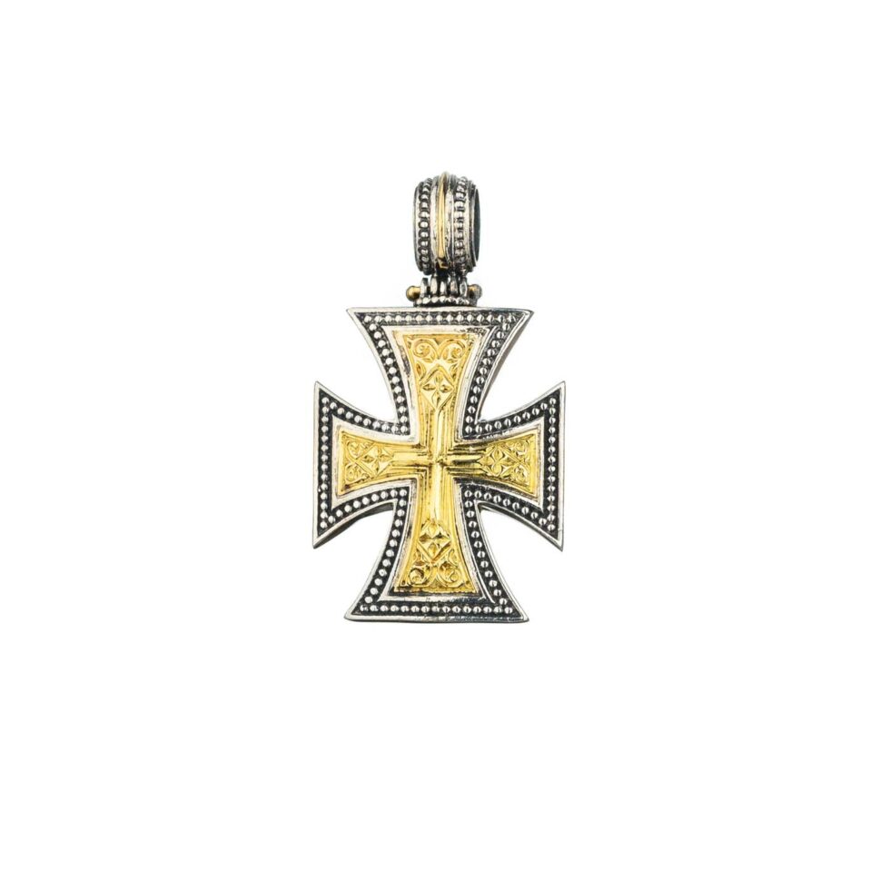 Maltese Patmos cross in 18K Gold and Sterling Silver
