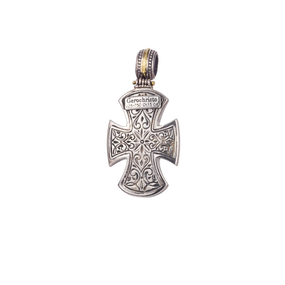 Maltese Patmos cross in Sterling Silver with 18K Gold