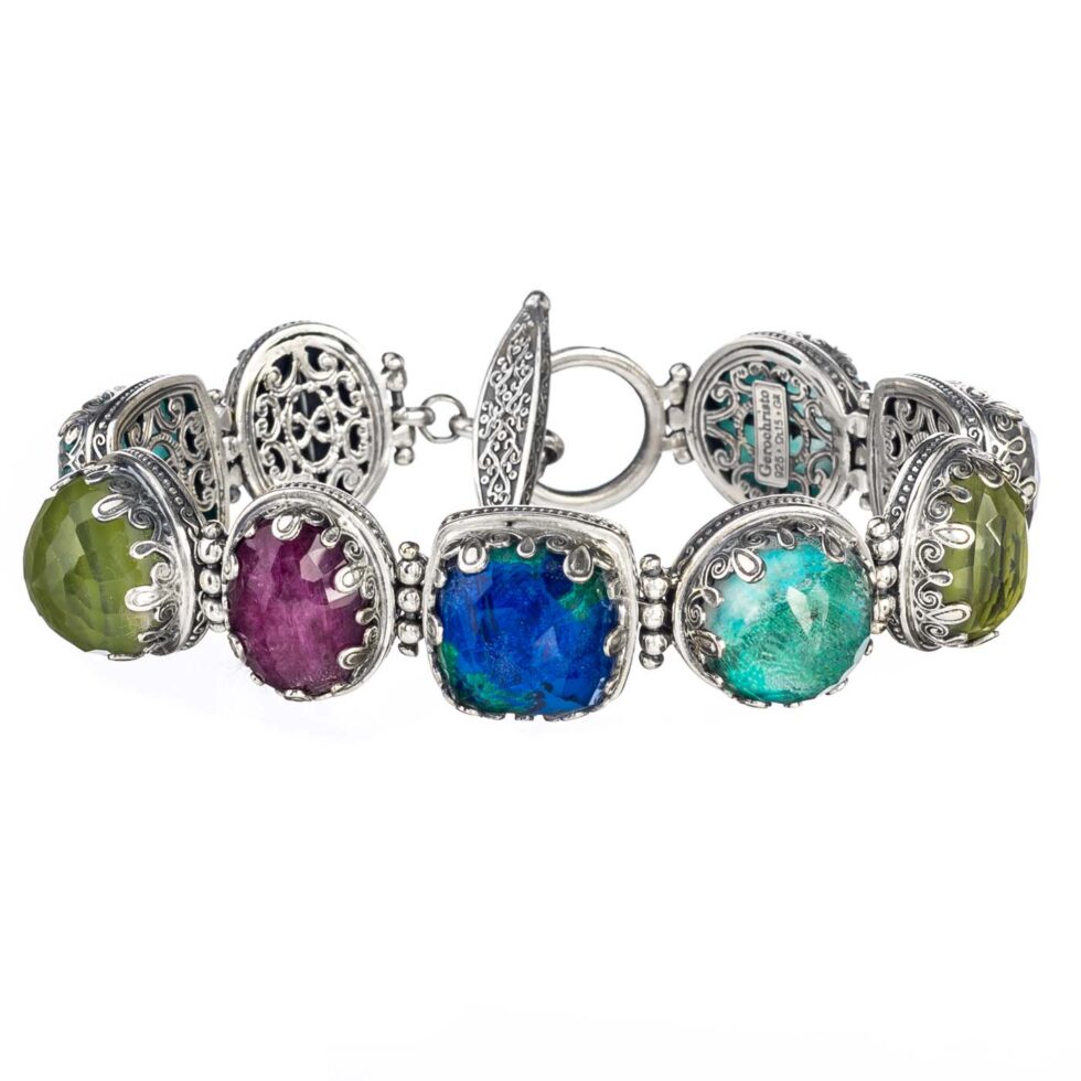 Aegean colors bracelet in Sterling Silver