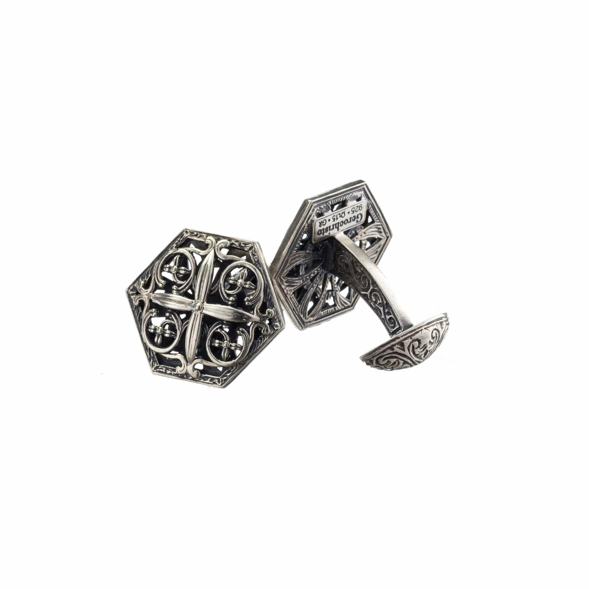 Byzantine cufflinks in Sterling Silver - Gerochristo Jewelry