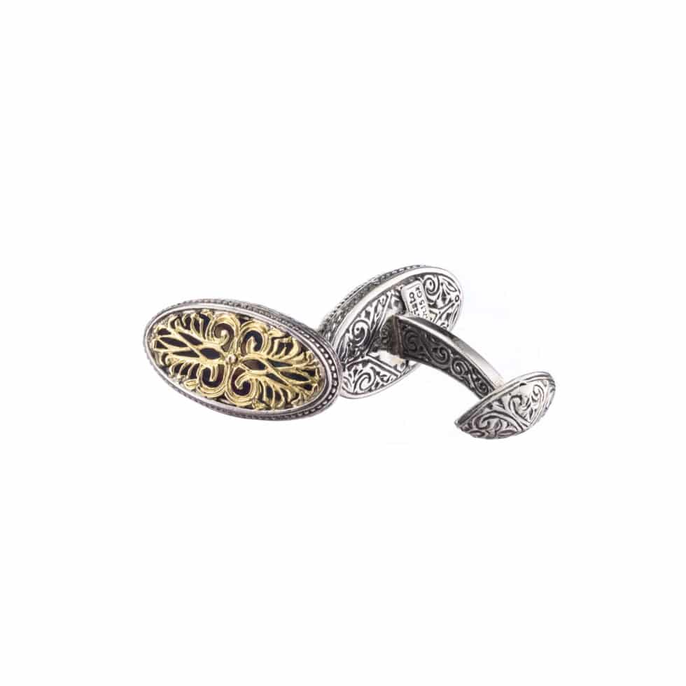 Filigree cufflinks in 18K Gold and Sterling Silver