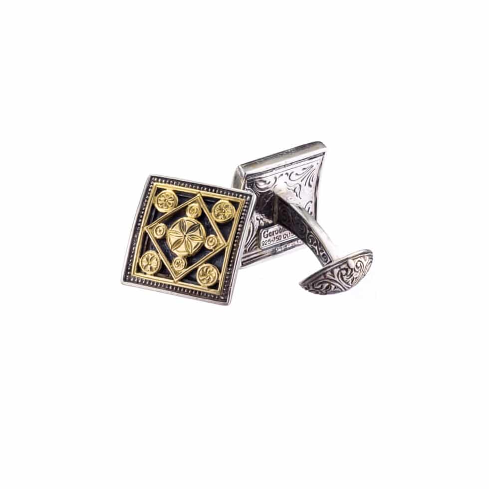 Byzantine cufflinks in 18K Gold and Sterling Silver
