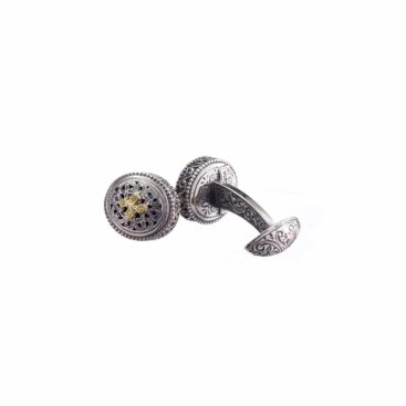 Garden Shadows small Oval Cufflinks in Sterling Silver with 18K Gold