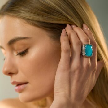 Aegean colors ring in Sterling Silver with Doublet Stone