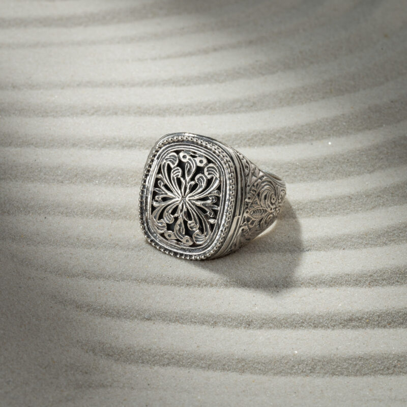 Byzantine men ring in Sterling Silver