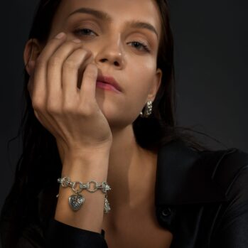 Charms Bracelet in 18K Gold and Sterling Silver with Gemstones