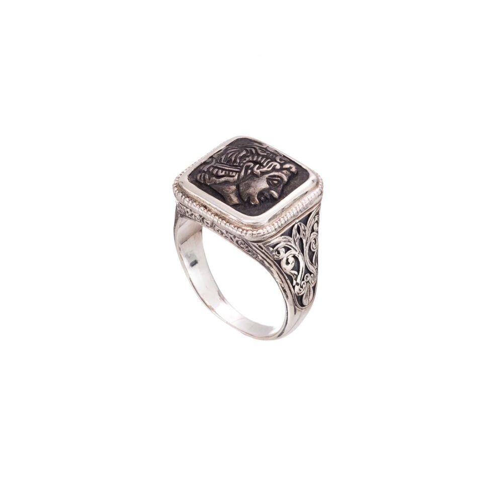 Alexander the Great Signet ring in Sterling Silver