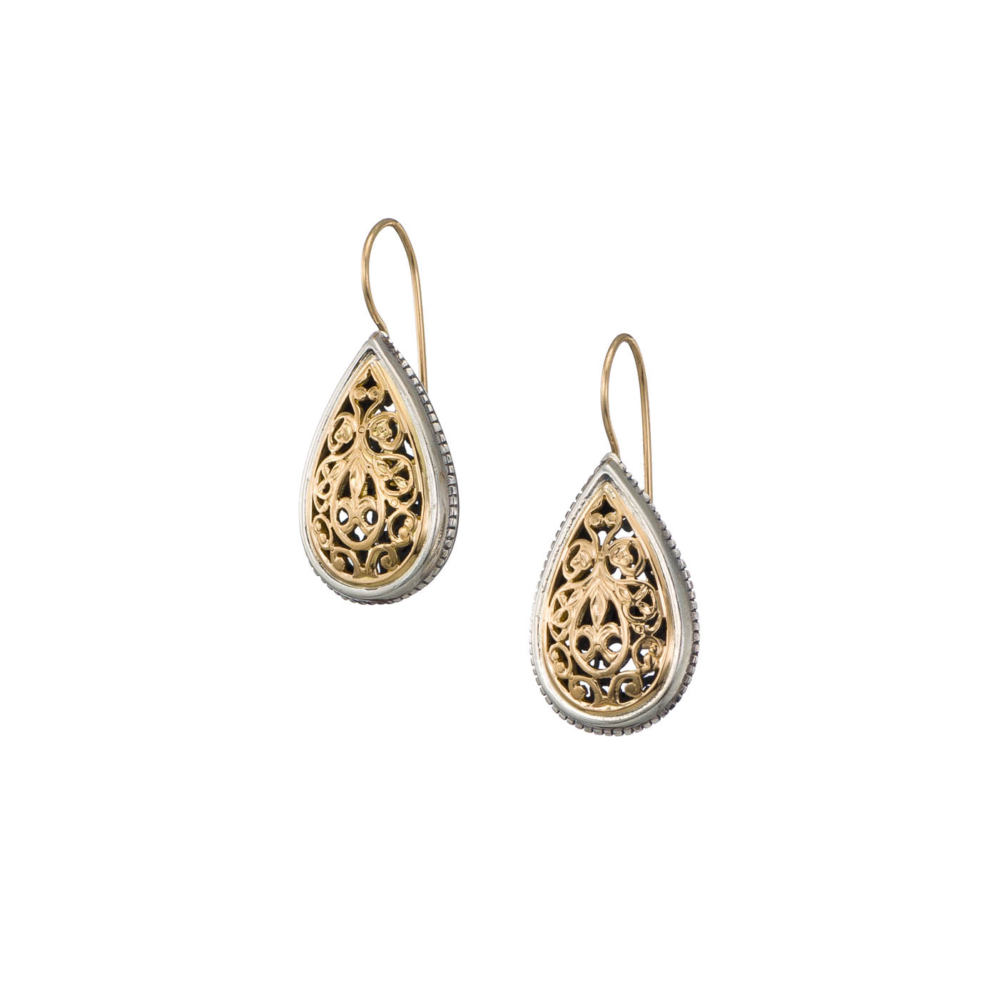 Garden Shadows Drop Earrings in 18K Gold and Sterling Silver