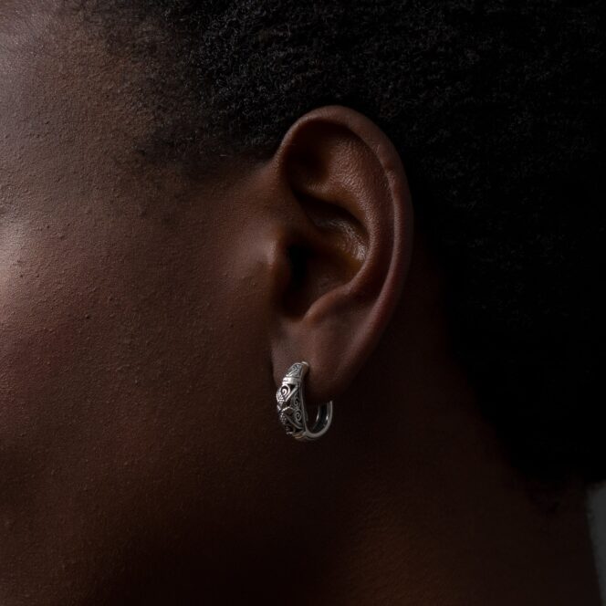 Garden Shadows Half hoop earrings in Sterling Silver