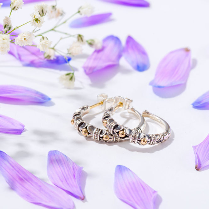 Kassandra Hoops earrings in 18K Gold and Sterling Silver
