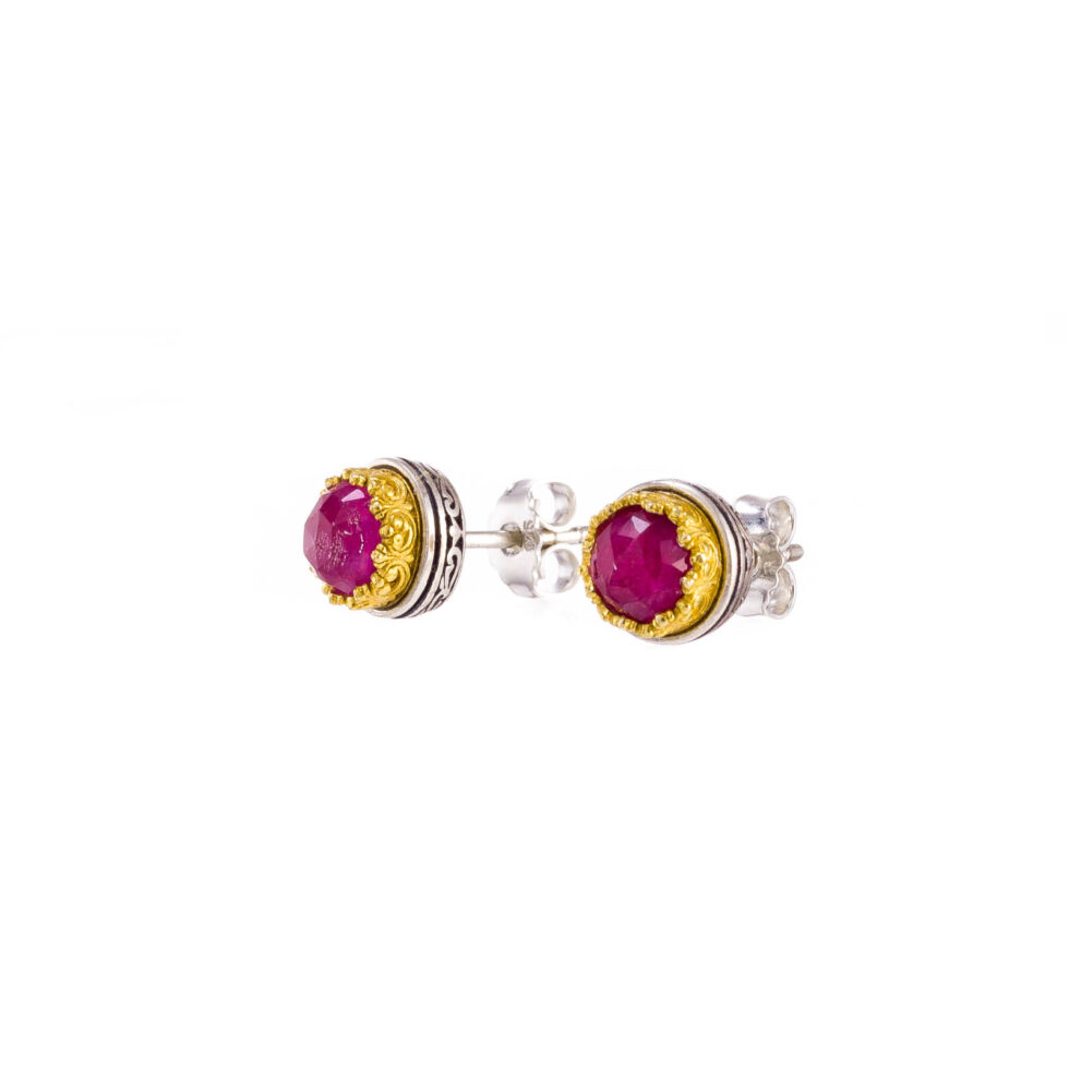 Iris stud earrings in Sterling Silver with Gold plated parts