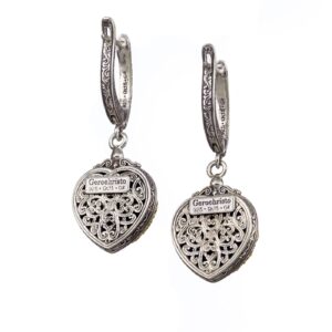 Iris hearts earrings in Sterling Silver with Gold Plated Parts - Image 2