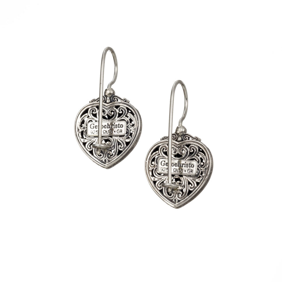 Mediterranean heart earrings in Sterling Silver