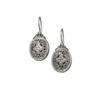 Mediterranean small Oval Earrings in Sterling Silver