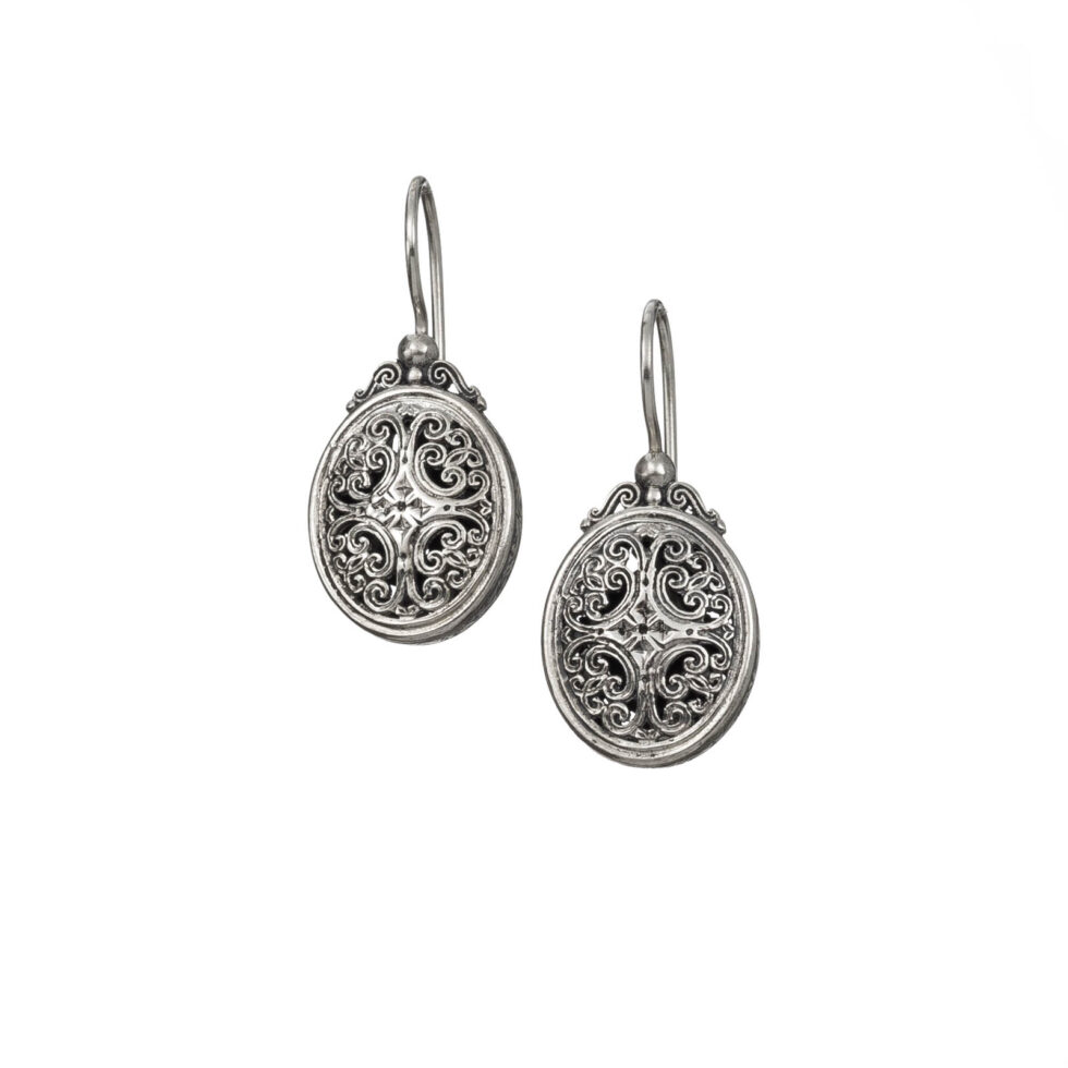 Mediterranean oval Earrings in Sterling Silver
