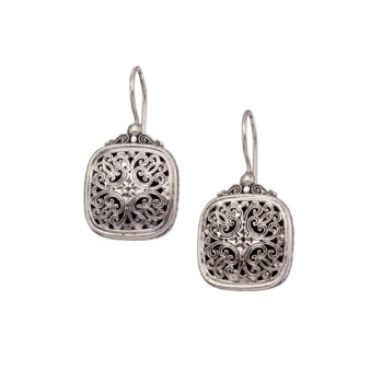 Mediterranean Square Earrings in Sterling Silver
