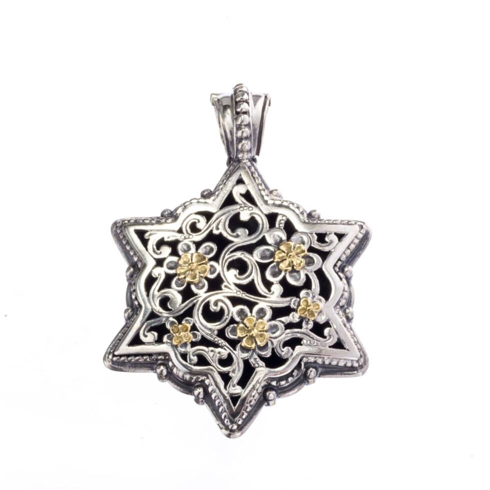 Garden Shadows Star Pendant in 18K Gold and Sterling Silver