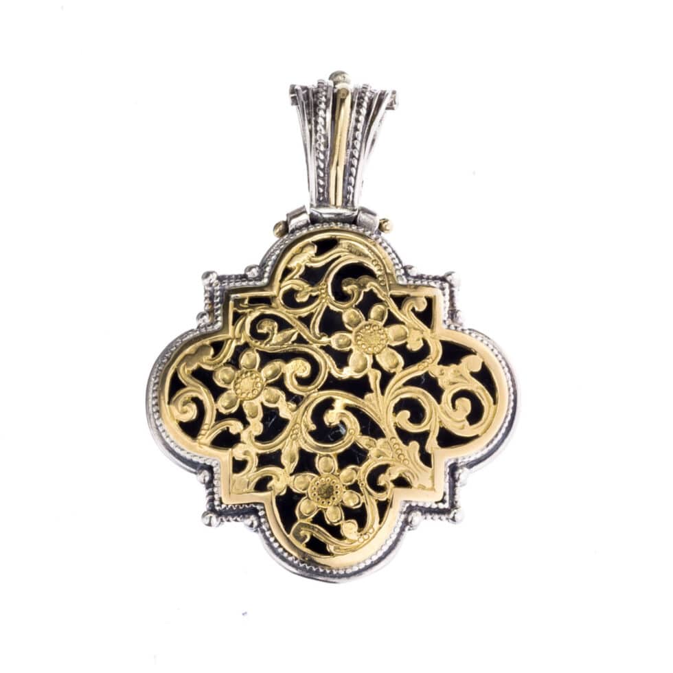 Garden Shadows Pendant in 18K Gold and Sterling Silver