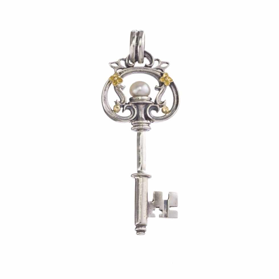 Key pendant in 18K Gold and Sterling Silver