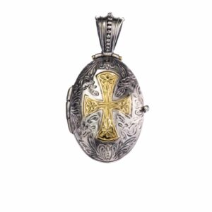 Locket pendant in 18K Gold and Sterling Silver
