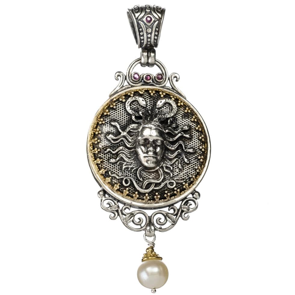 Medusa pendant in 18K Gold and Sterling Silver