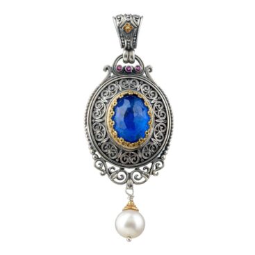 Aegean colors pendant in 18K Gold and Sterling Silver