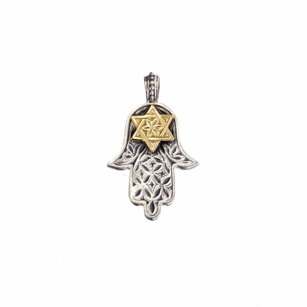 Hamsa hand of fatima with the star of David pendant