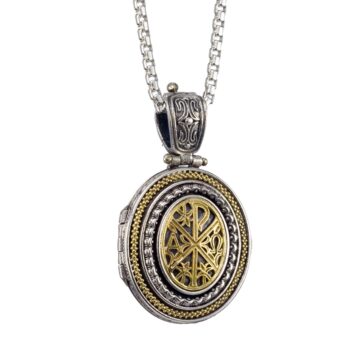 Locket pendant in 18K Gold and Sterling Silver