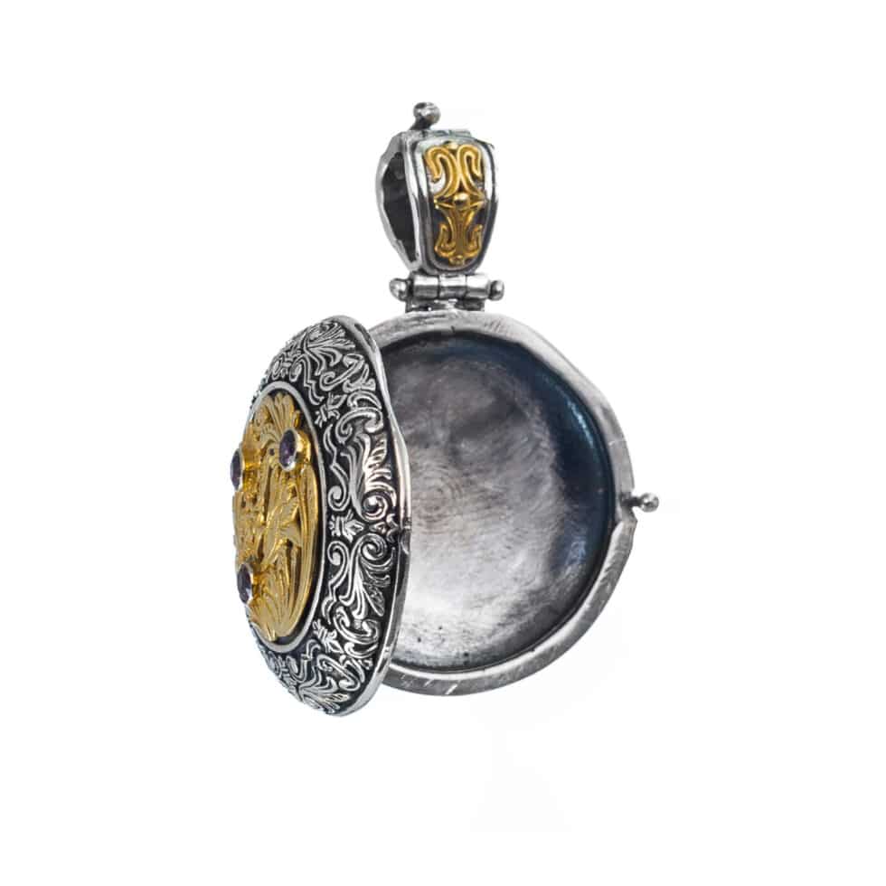 Locket in Sterling Silver with Gold Plated Parts