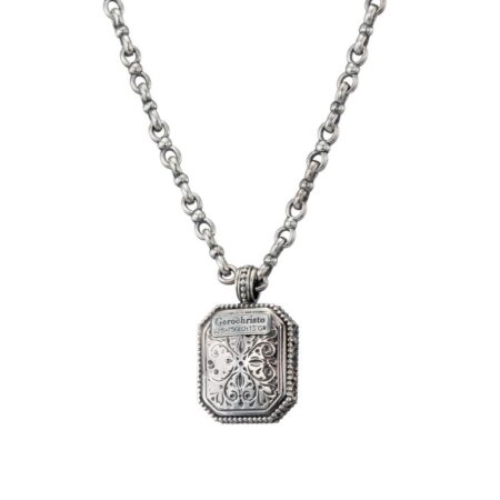 Garden Shadows polygon Pendant in 18K Gold and Sterling Silver with Ruby - Image 5