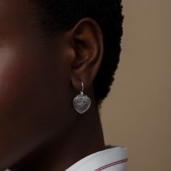 Mediterranean Heart Earrings in Sterling Silver
