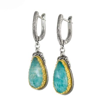 Iris earrings in Sterling Silver with Gold Plated Parts