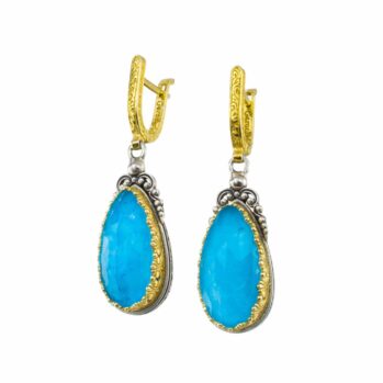 Iris earrings in Sterling Silver with Gold Plated Parts