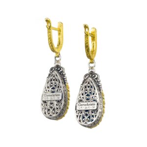 Iris earrings in Sterling Silver with Gold Plated Parts - Image 2