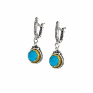Iris earrings in Sterling Silver with Gold Plated Parts