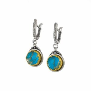 Iris earrings in Sterling Silver with Gold Plated Parts