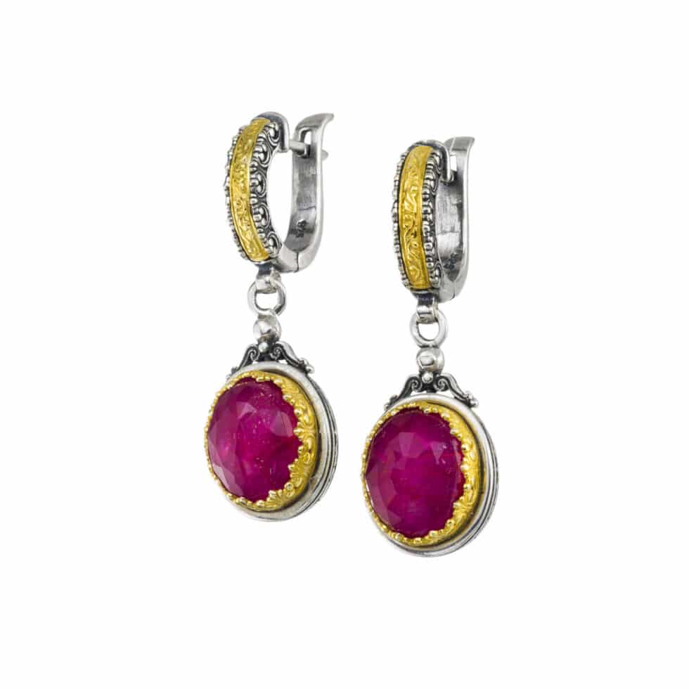 Iris earrings in Sterling Silver with Gold Plated Parts